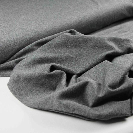 Bambus-Jersey Uni dunkelgrau Melange