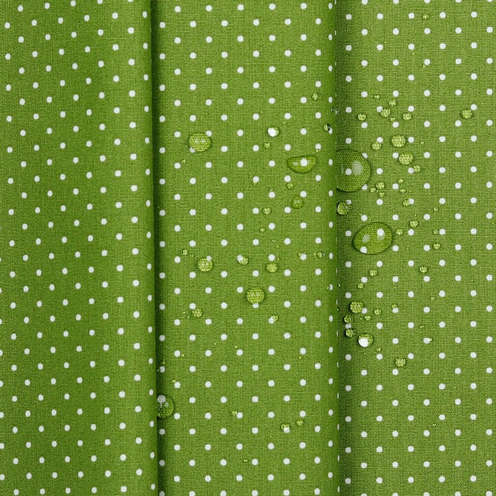 Beschichtete Baumwolle mit Punkten grün