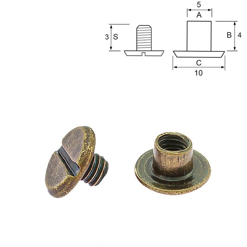 Buchschraube altmessing 4mm