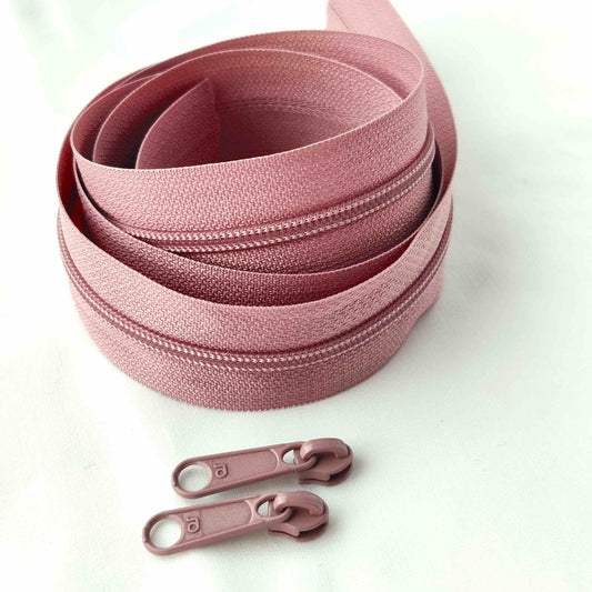 Endlos Reißverschluss mit 3 mm Spirale altrosa