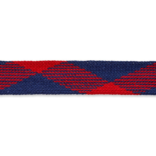 Union Knopf Flechttresse 25mm rot/blau