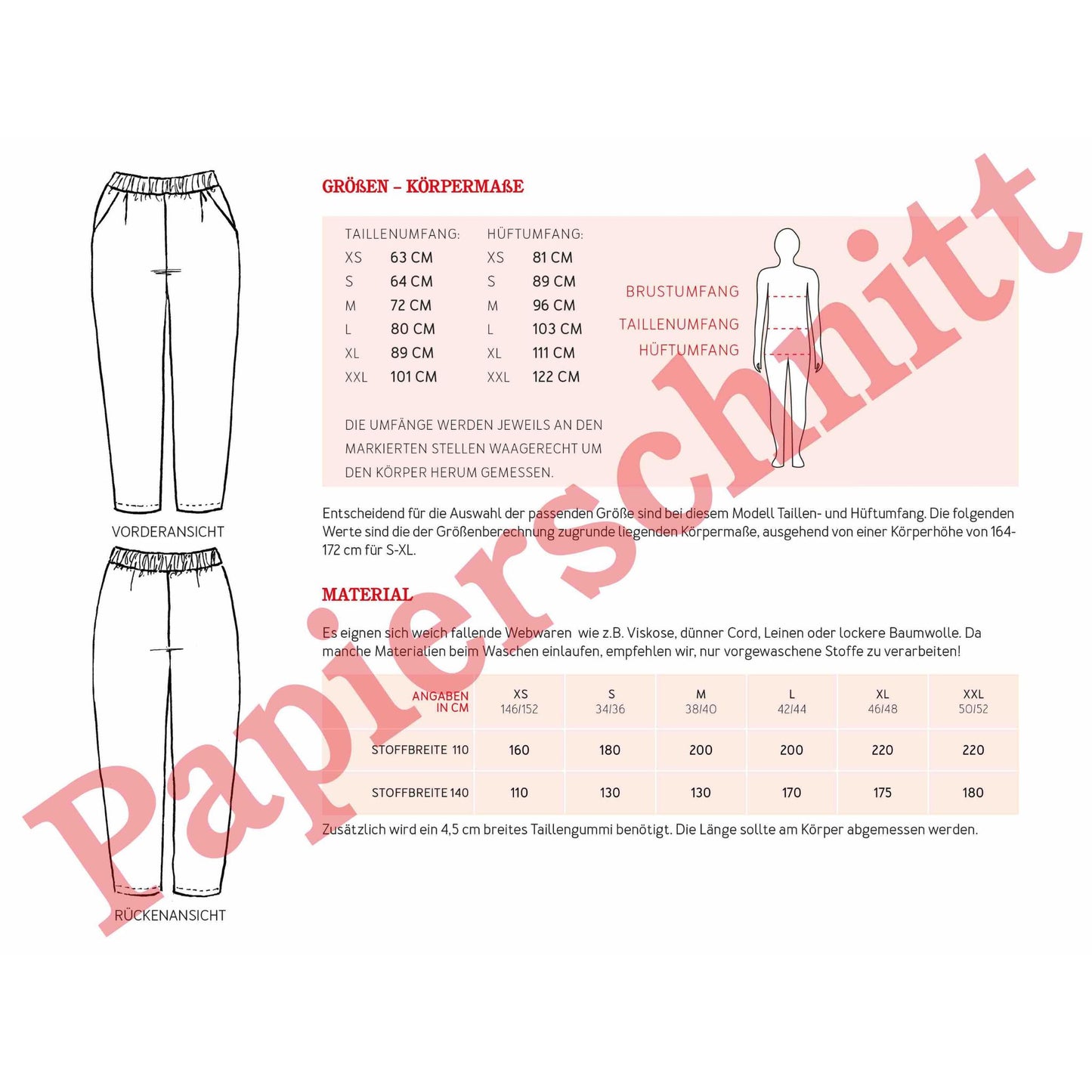 Studio Schnittreif Hose Frau Hanna
