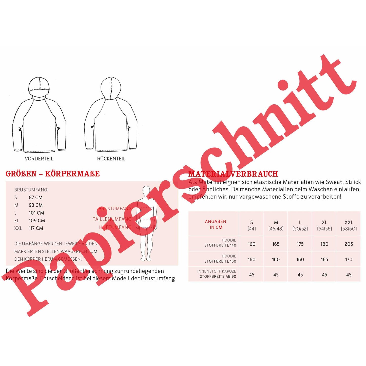 Studio Schnittreif Schnittmuster Kapuzenpulli Herr Toni