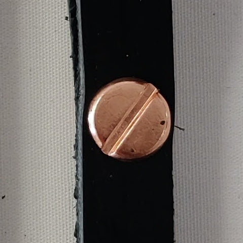 Lederanhänger / Lederschlaufe mit Buchschraube schwarz