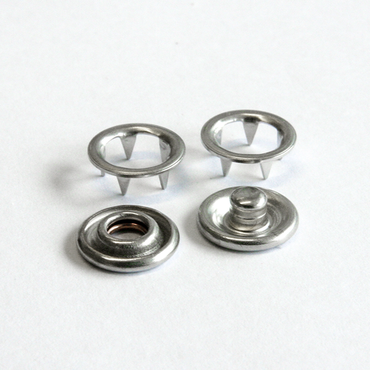 Jersey-Druckknopf 10 mm silber