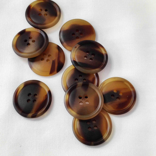 Knopf 4-Loch mit Rand beige 25mm