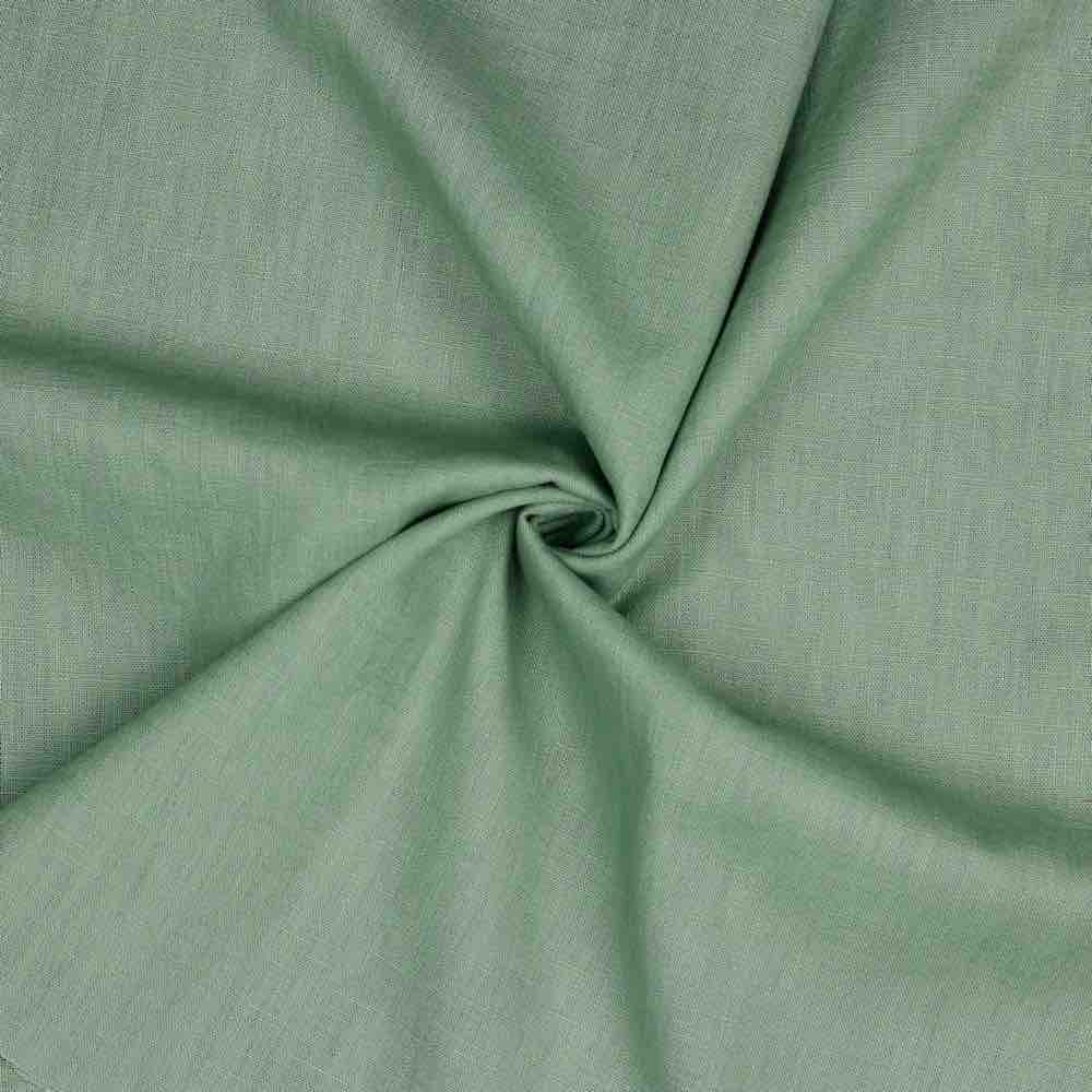 Gewaschener Leinenstoff, dunkle mint aus 100% Leinen, 230 g/m² – mittleres Gewicht, weich und vielseitig für Kleidung und Deko.