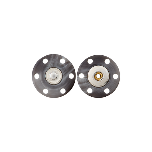 Verdeckter Druckknopf 25 mm für Jacken, Mäntel und Schals – grau