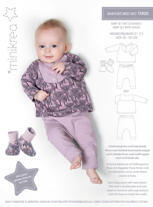Schnittmuster 11420 Baby Set mit Schuhen