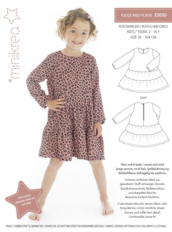 Minikrea Schnittmuster Rüschenkleid 33030