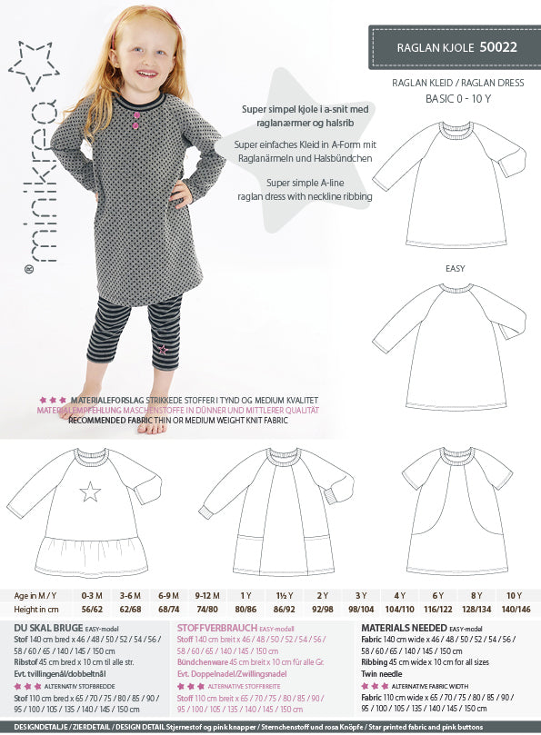 Schnittmuster 50022 Raglan Kleid