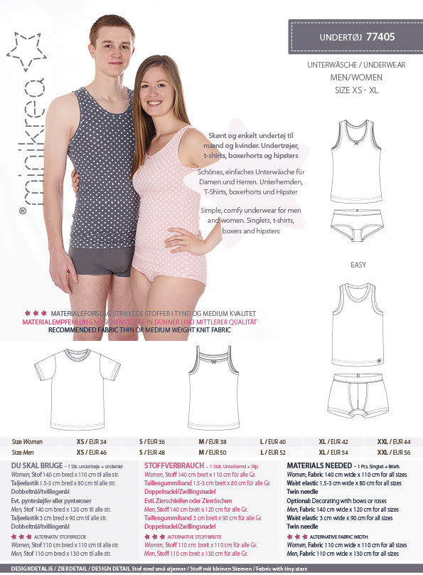 Schnittmuster 77405 Unterwäsche