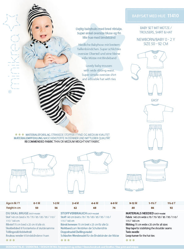 Schnittmuster 11410 Baby Set mit Mütze