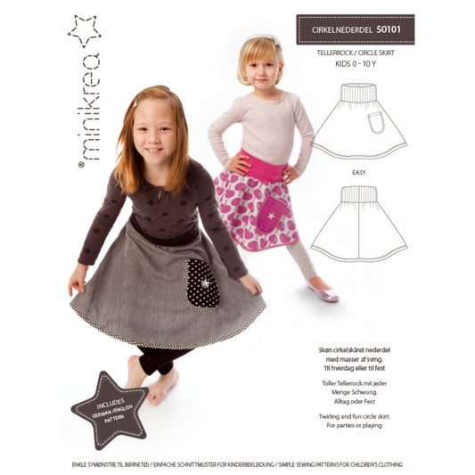 Minikrea Schnittmuster Tellerrock Kinder 0-10 Jahre