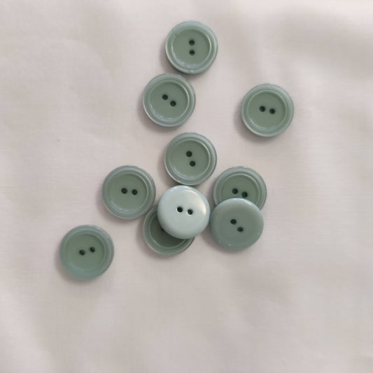 2-Loch Knopf in türkisgrün 15 mm
