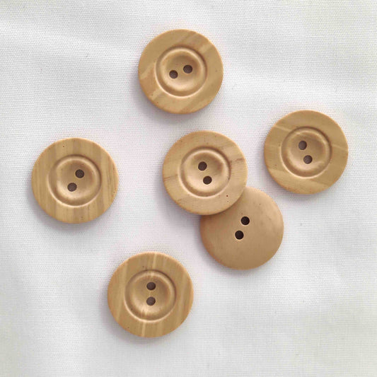 Polyesterknopf Holzoptik 2-Loch 18mm Prym