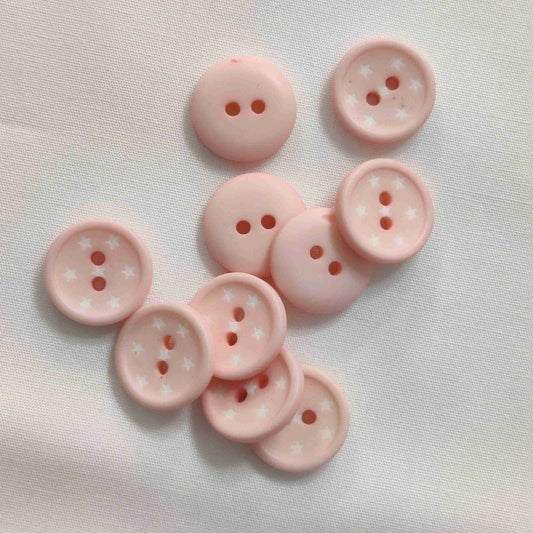 Polyesterknopf 2 Loch Stern rosa Prym