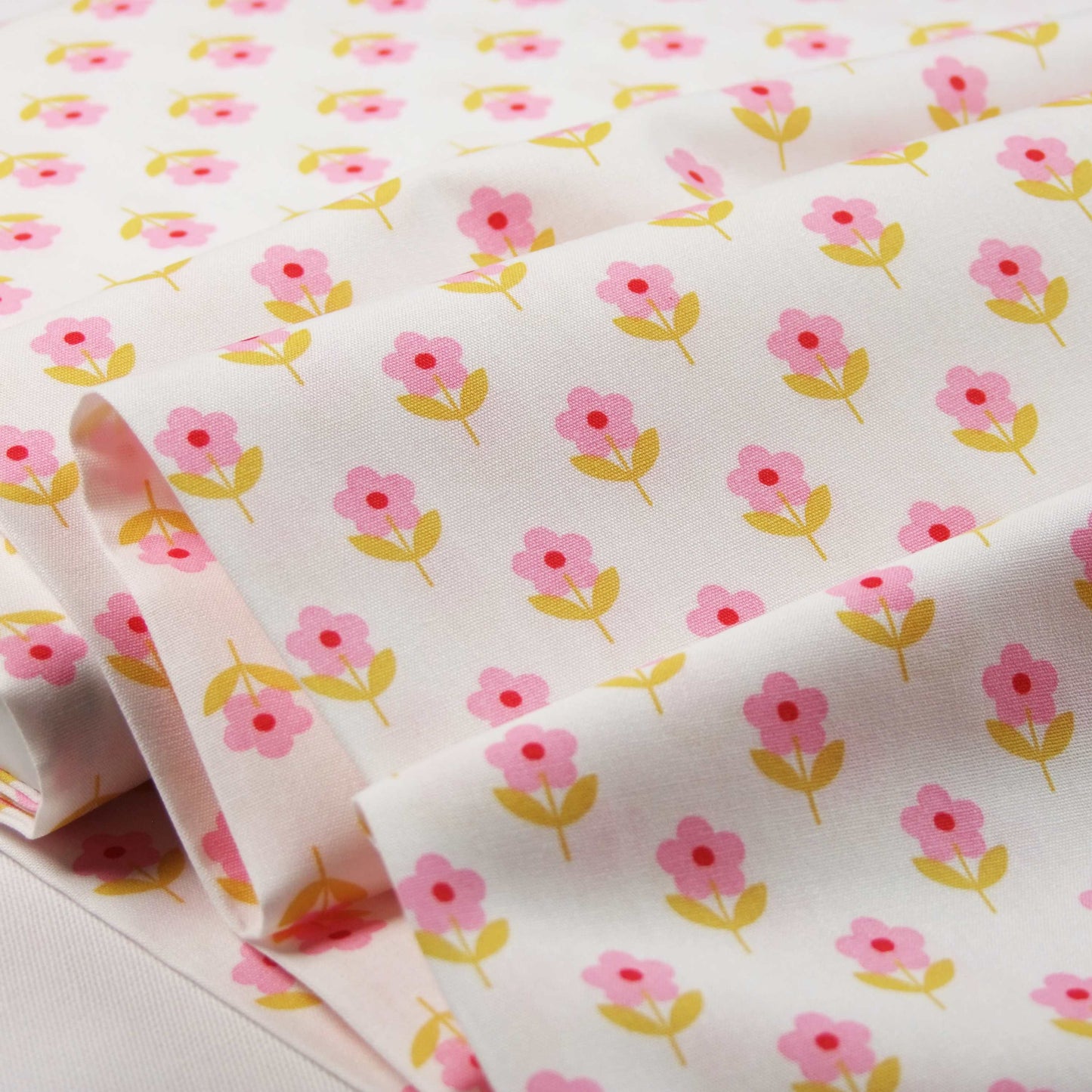 Poplin Raspberry Flower weiß