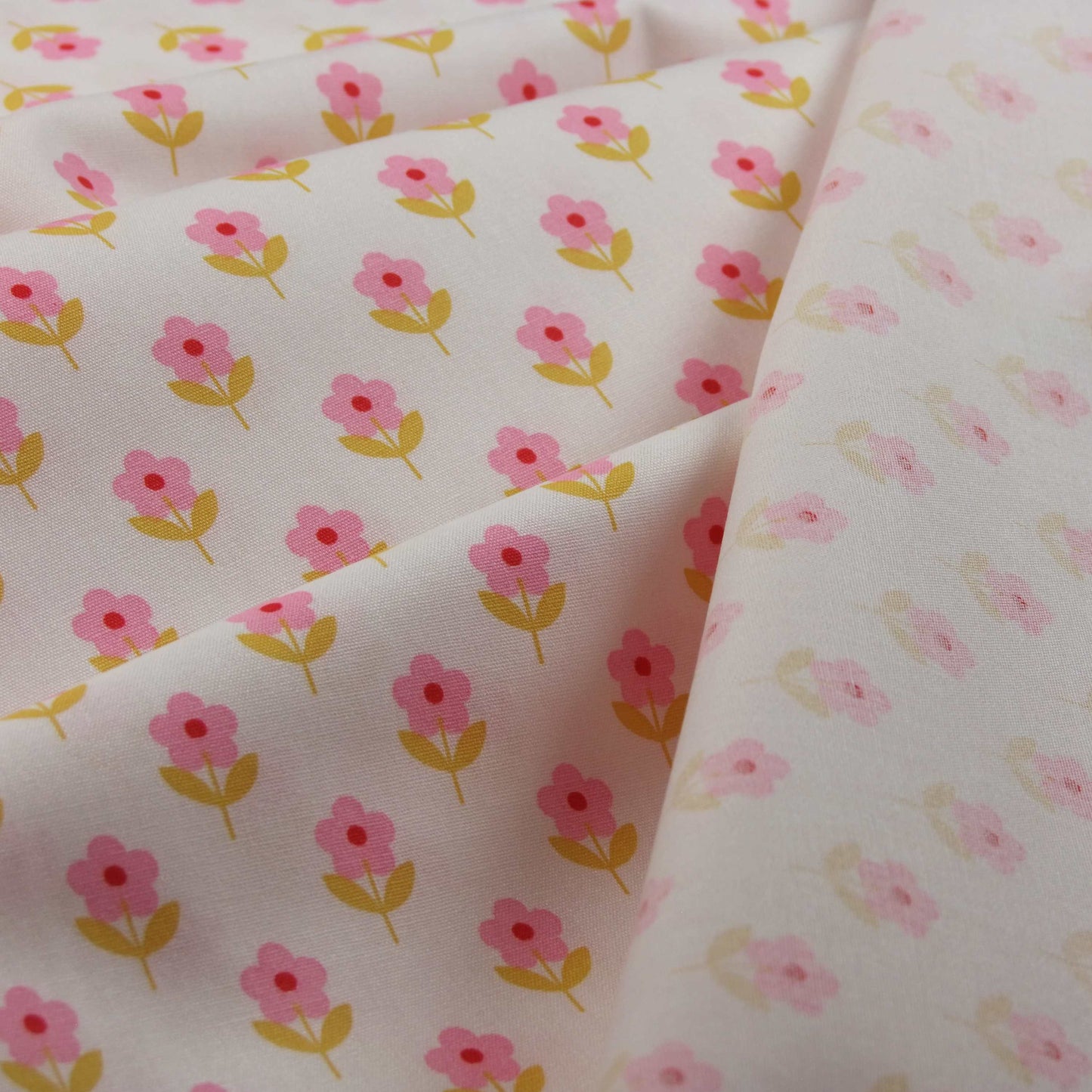 Poplin Raspberry Flower weiß