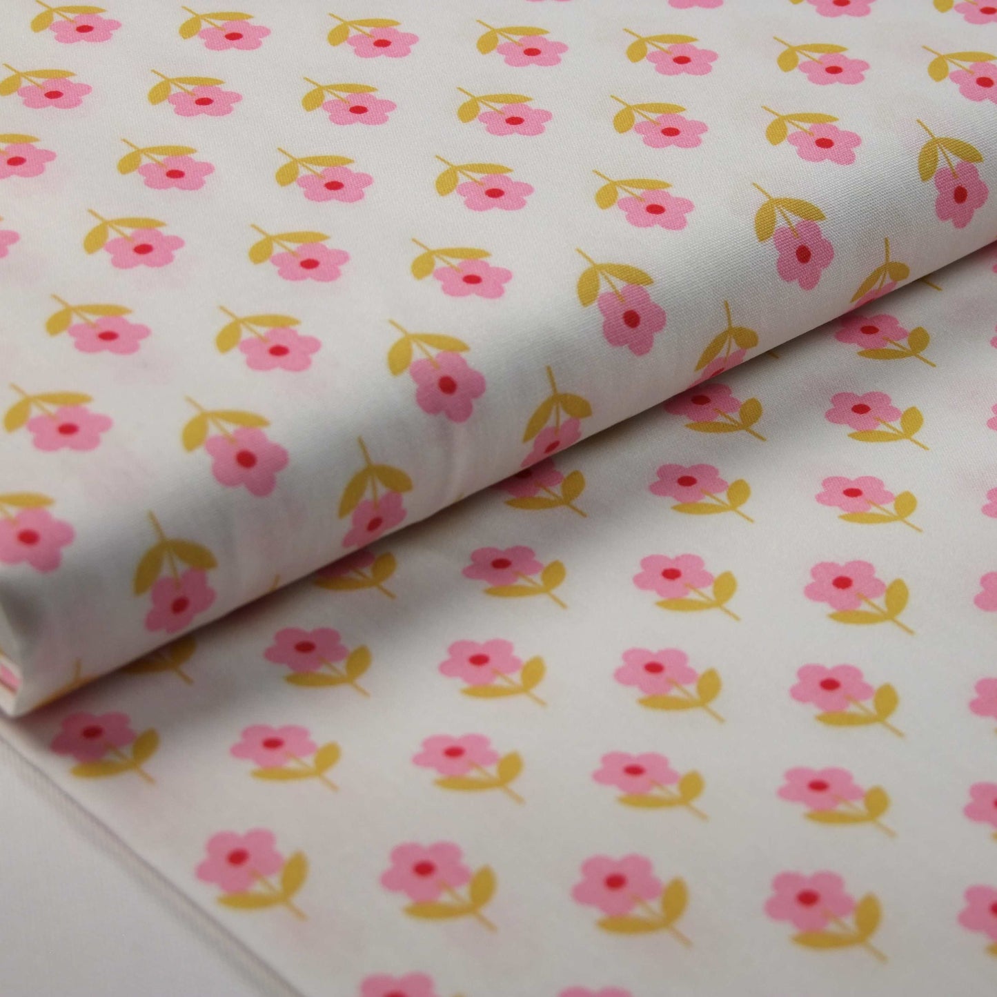 Poplin Raspberry Flower weiß