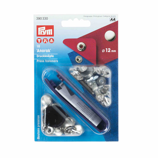 Prym Anorak Druckknöpfe 12 mm silber