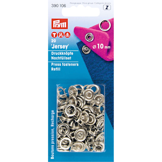 Prym Jersey_Druckknöpfe Nachfüllpack Silber 390106