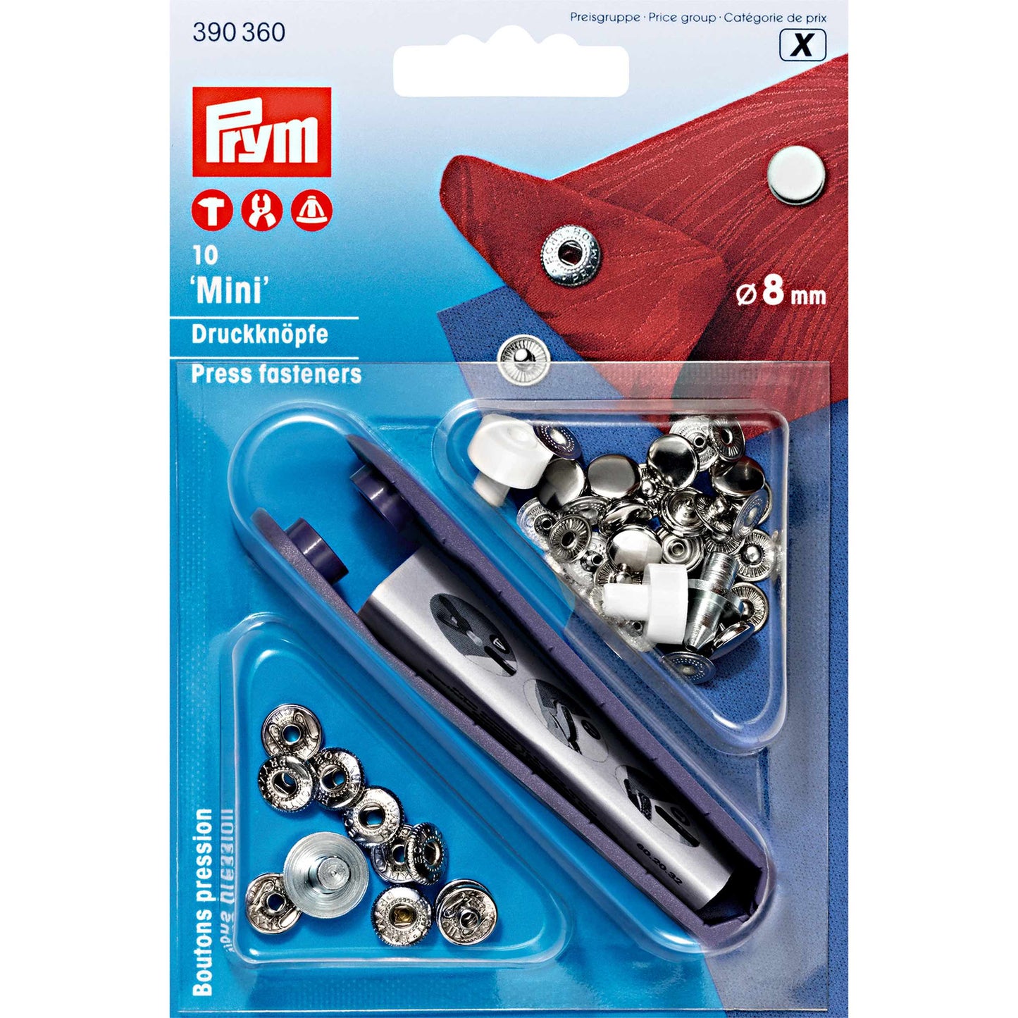 Mini Druckknöpfe silber Prym