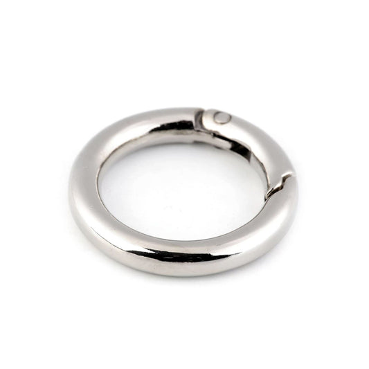 Runder Karabiner / Karabinerring 25 mm silber
