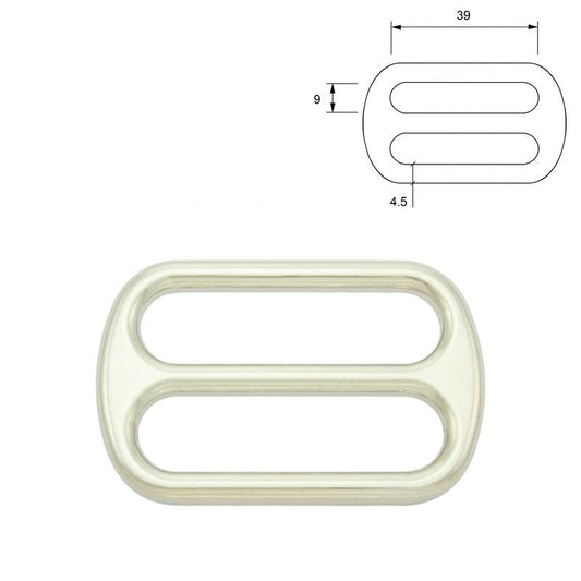 Leiterschnalle 40 mm silber