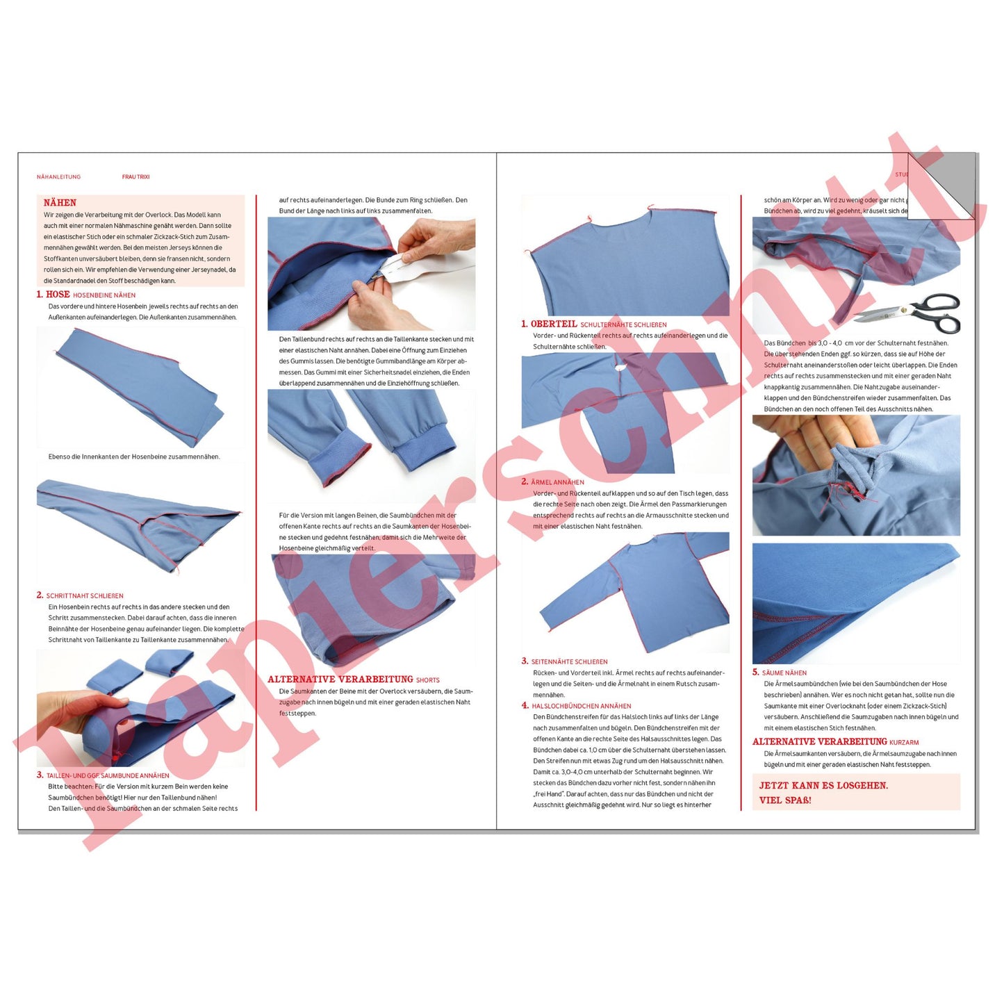 FRAU TRIXI Schlafkombi | Papierschnitt
