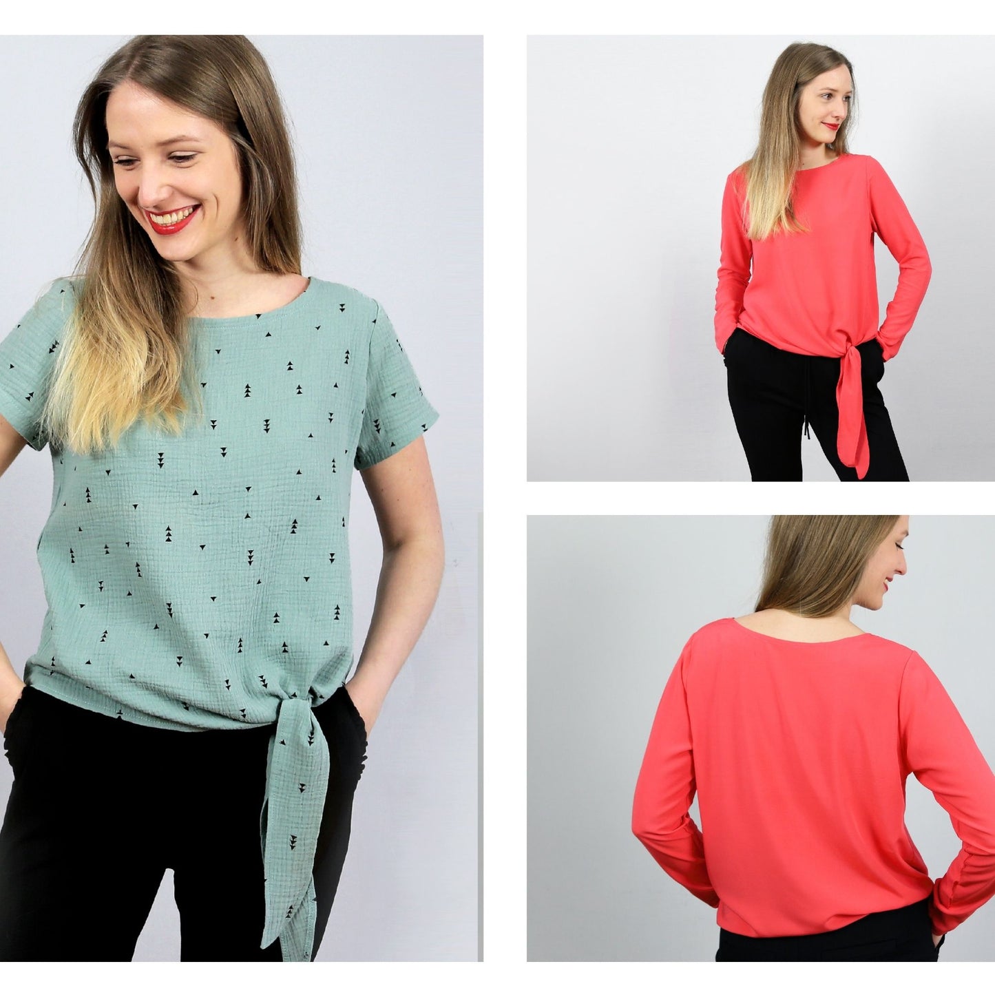 Schnittmuster Knotenbluse Frau Pina