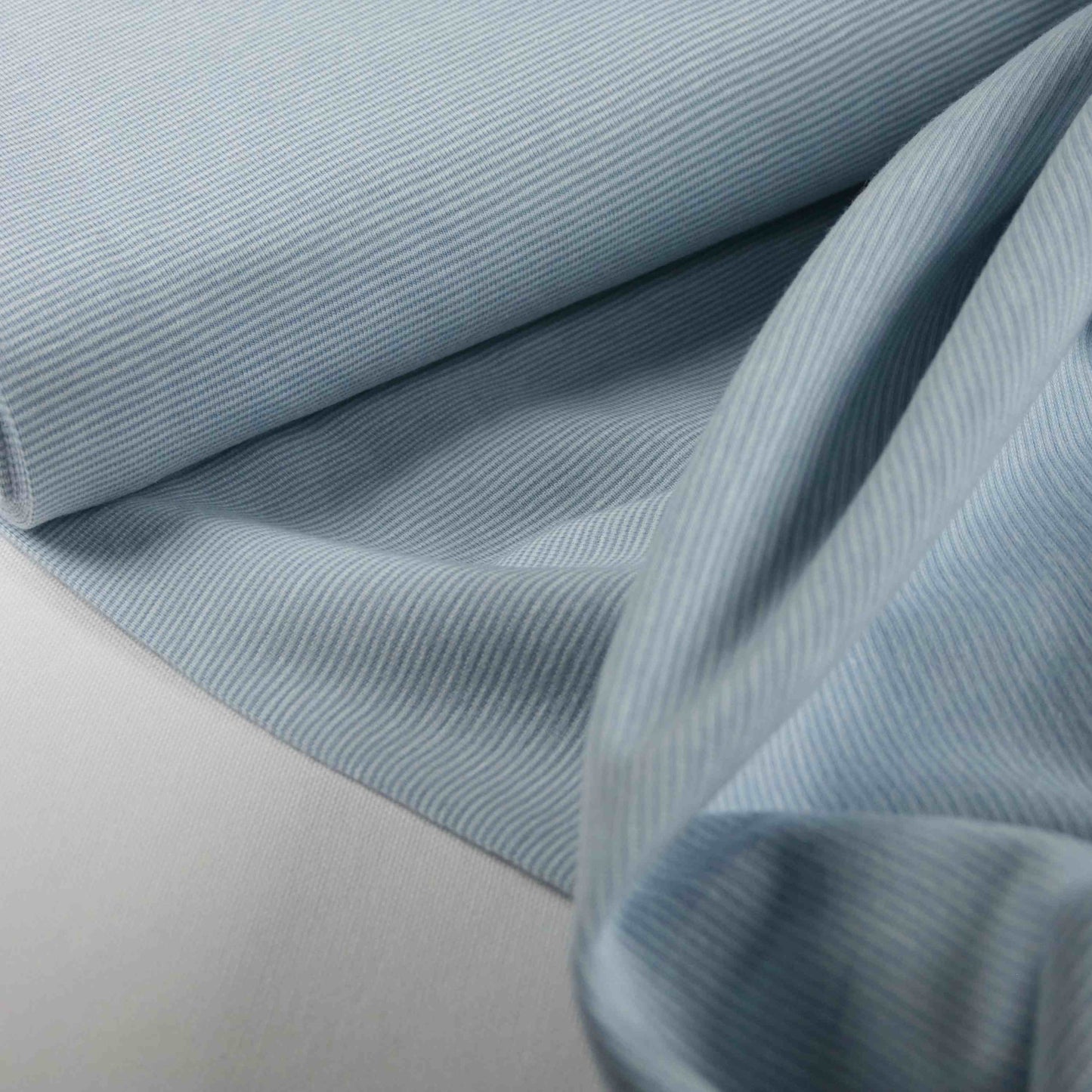 Single Jersey Ministripes dusty blue/white