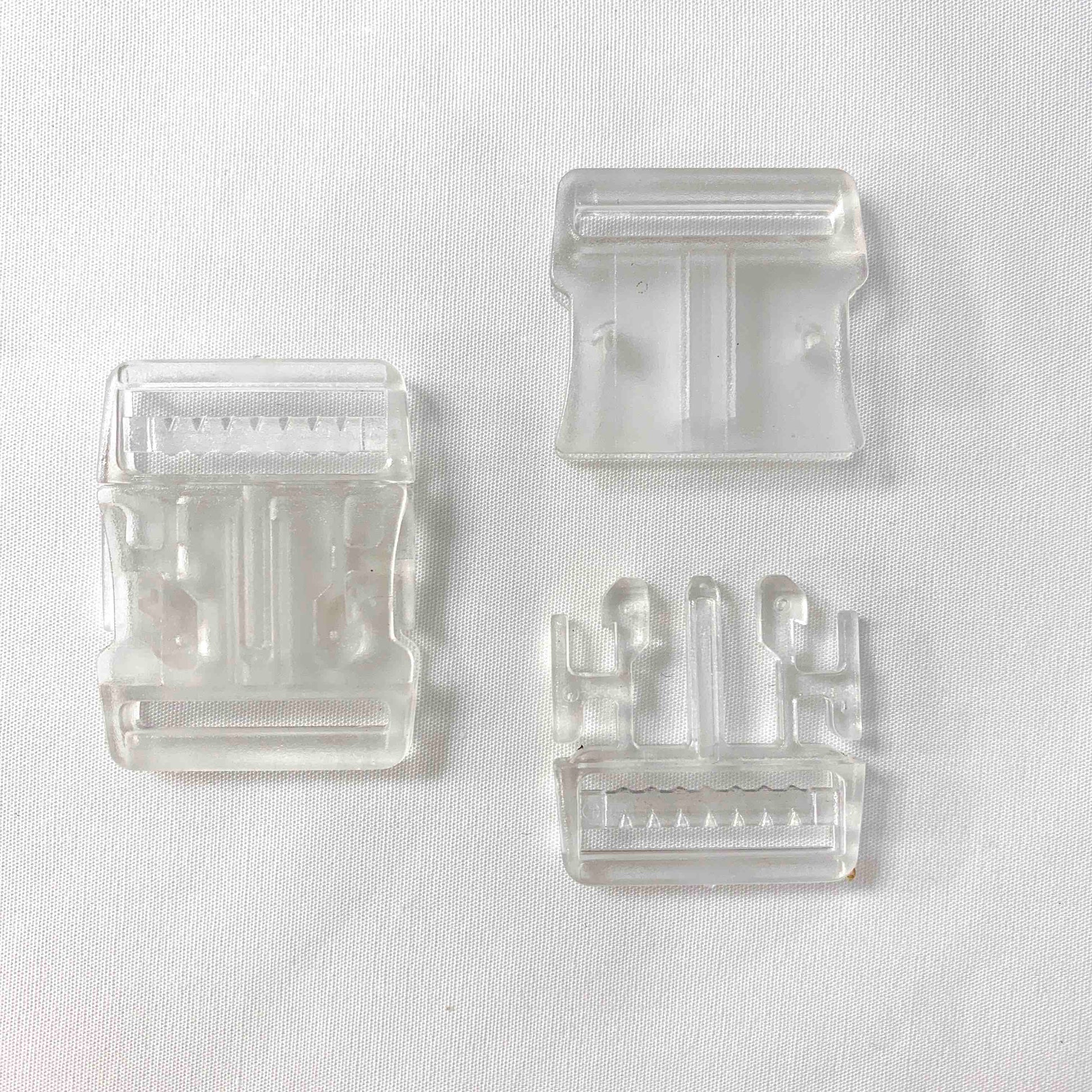 Steckschnalle für Taschen 25 mm transparent