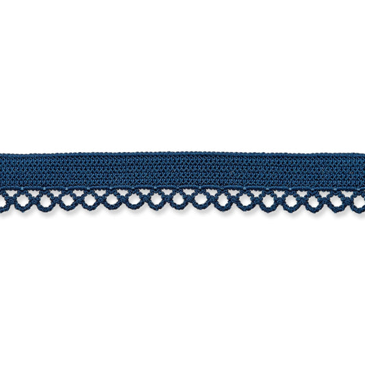 9 mm Ziergummi mit Spitze blau