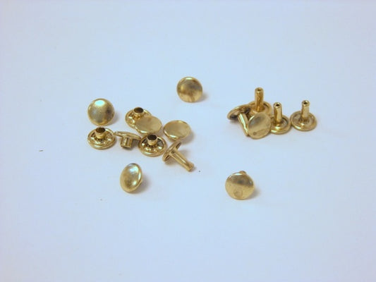 Doppelhohlnieten 9 mm 8er-Set gold