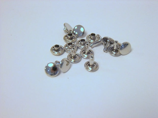 Doppelhohlnieten 9 mm 8er-Set silber