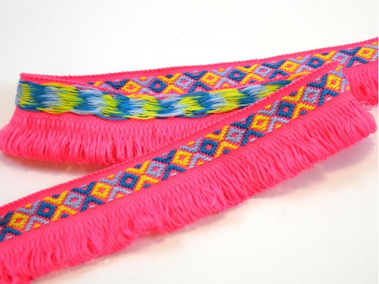 Fransenborte Ibiza 30 mm neonpink