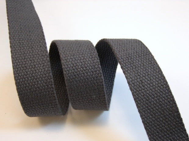 Gurtband Baumwolle Uni 30 mm grau
