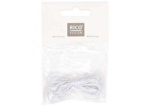 Rico Design Hutgummiband Uni 1 mm x 5 m weiß