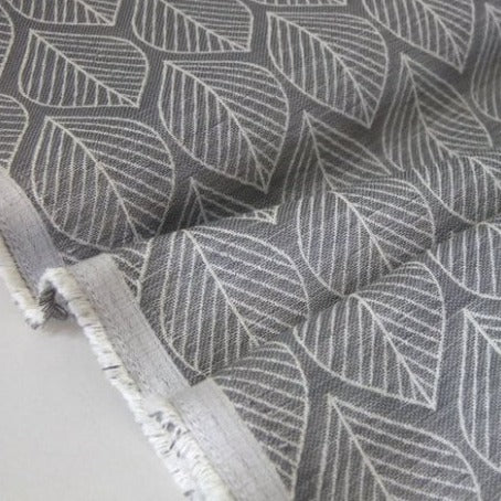 Jacquard Double Face Premium Leaf Retro Scandi grau