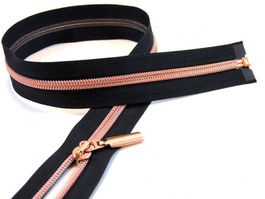 Prym Metallisierter Reißverschluss Teilbar 50 cm schwarz/kupfer