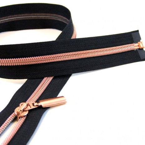 Prym Metallisierter Reißverschluss Teilbar 50 cm schwarz/kupfer