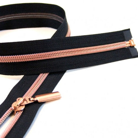 Prym Metallisierter Reißverschluss Teilbar 60 cm schwarz/kupfer