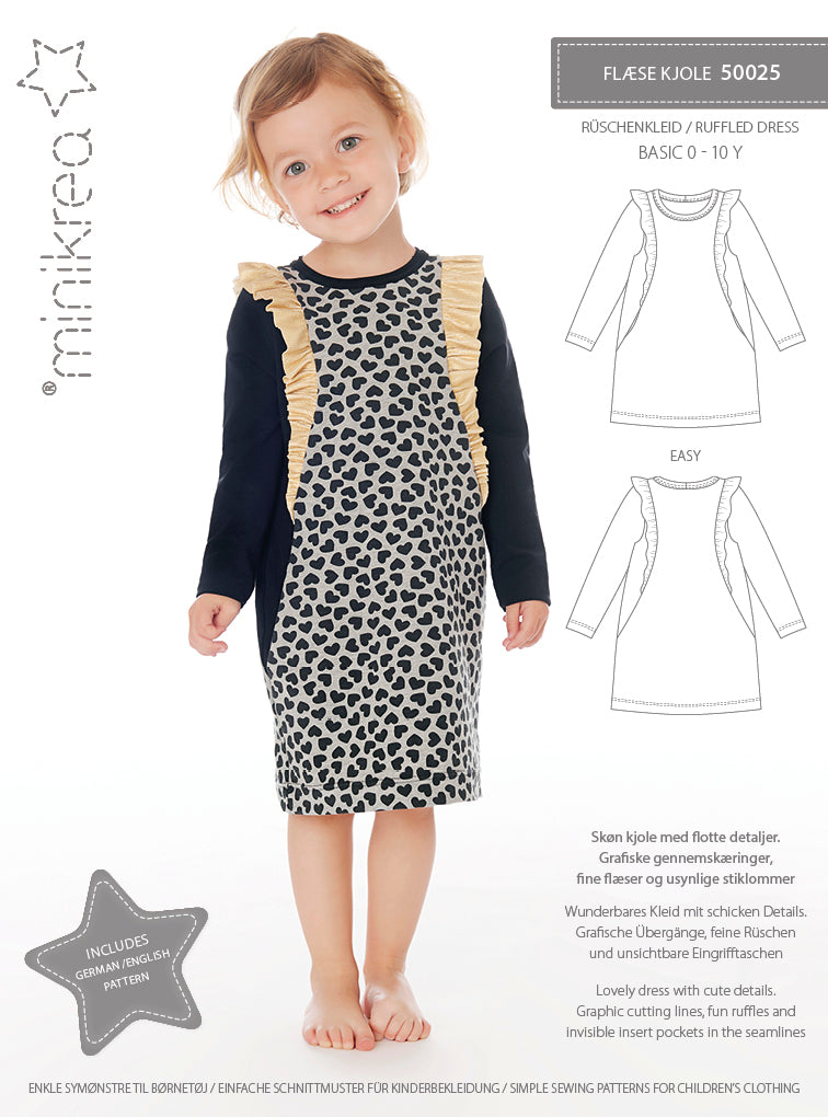 minikrea Schnittmuster 50025 Rüschenkleid