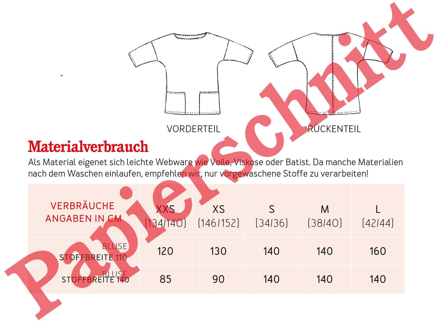 Studio Schnittreif Schnittmuster Bluse Frau Aiko