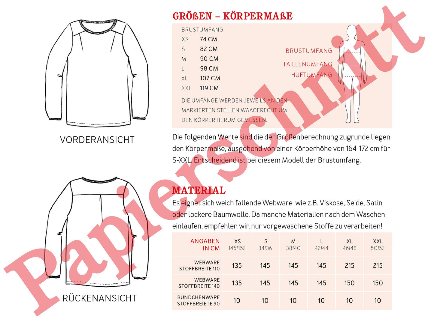 Studio Schnittreif Schnittmuster Bluse Frau Dana