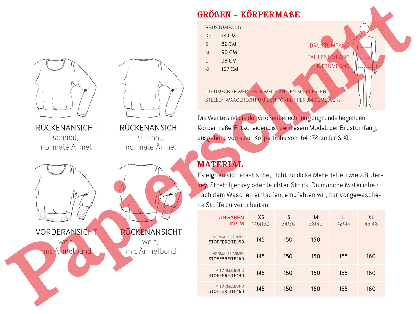 Studio Schnittreif Schnittmuster Fledermausshirt Frau Usedom