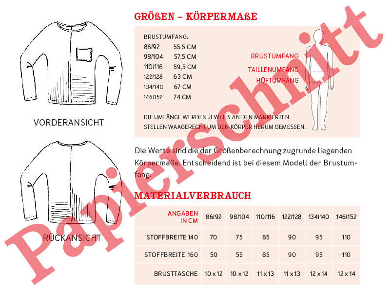 Studio Schnittreif Schnittmuster Fledermausshirt Jette