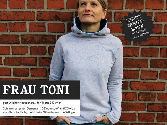Studio Schnittreif Schnittmuster Kapuzensweater Frau Toni