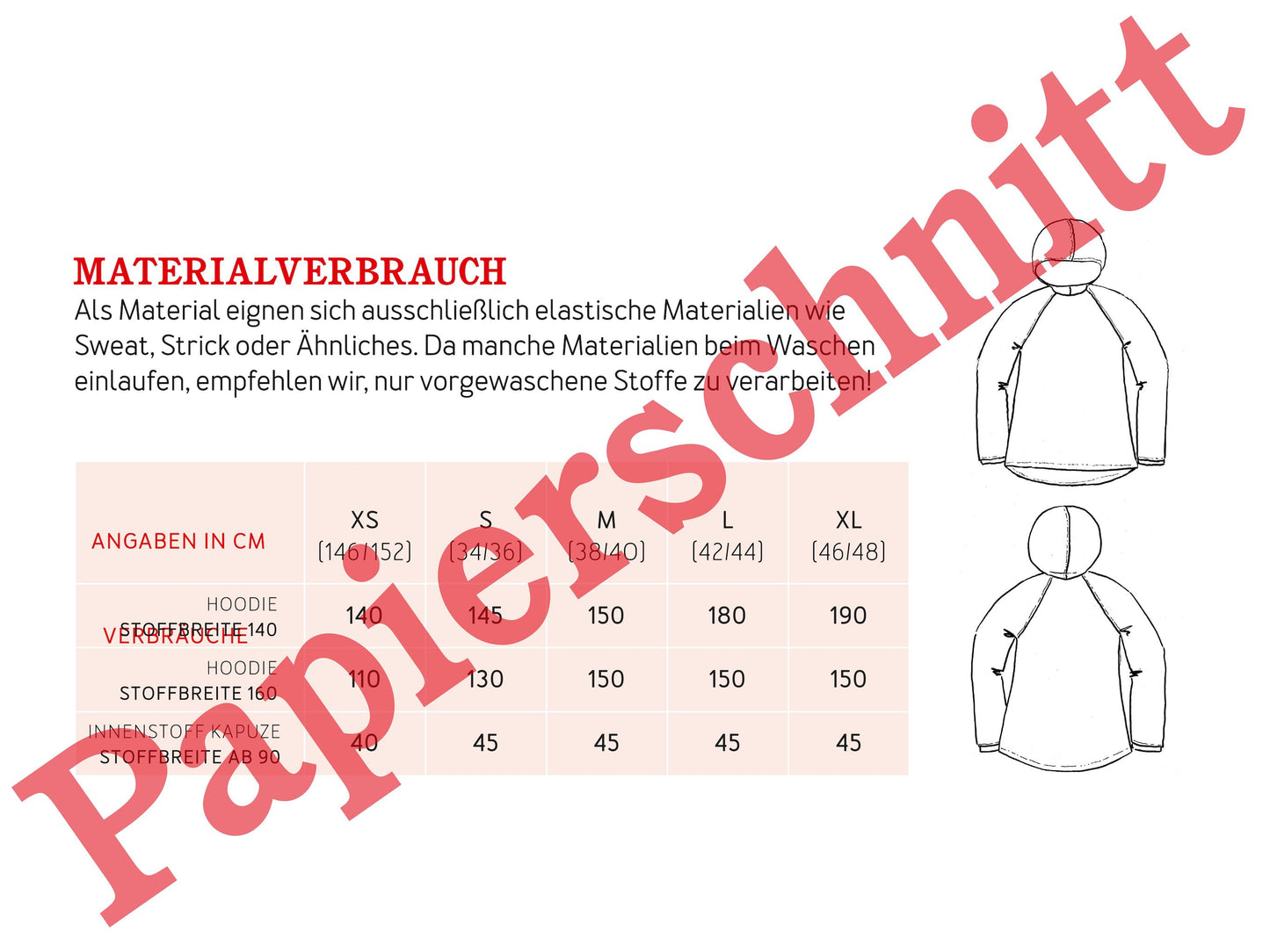 Studio Schnittreif Schnittmuster Kapuzensweater Frau Toni